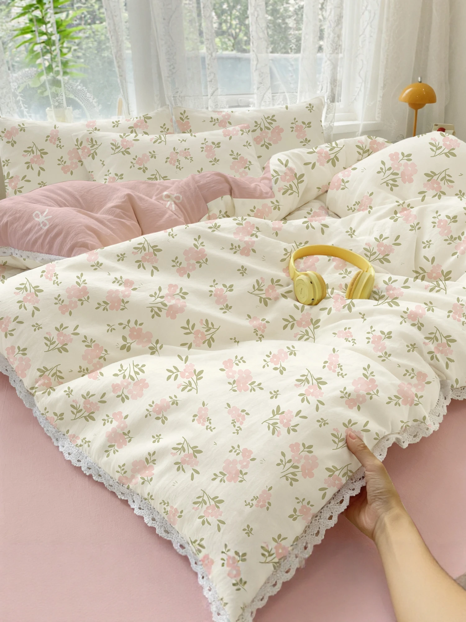 

Комплект постельного белья из хлопкового фланеля Waed, четыре предмета, не из хлопка, не из трикотажного полотна, гипоаллергенный, дышащий, влагопоглощающий, для всех сезонов...