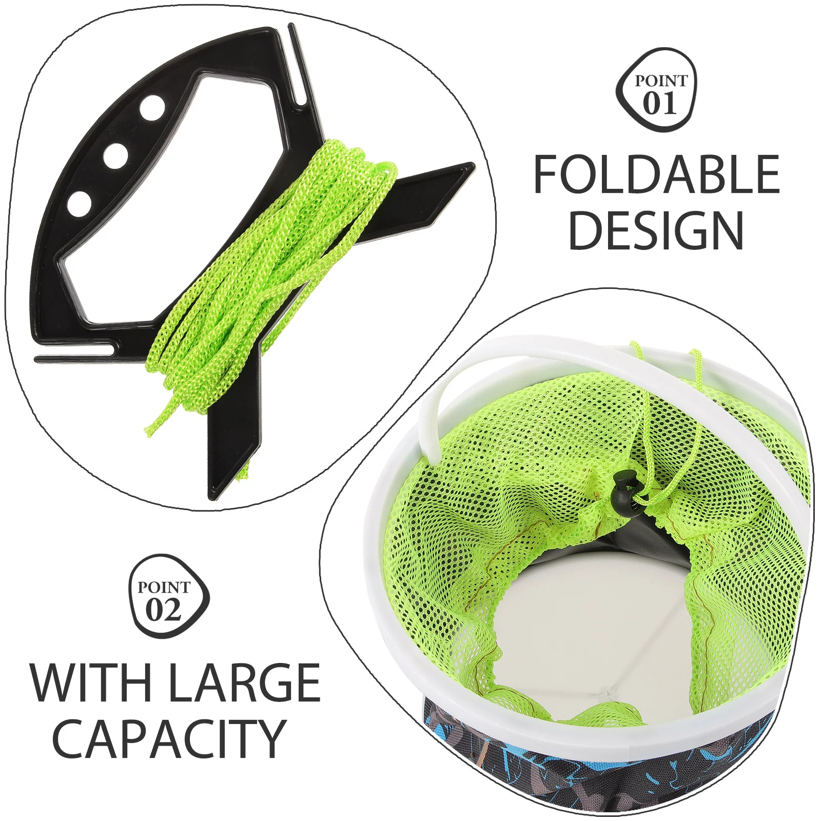 

Convenient Foldable Fishing Bucket Practical Fish Storage with Ergonomic Handle for Camping Fishing Outdoor Water Container