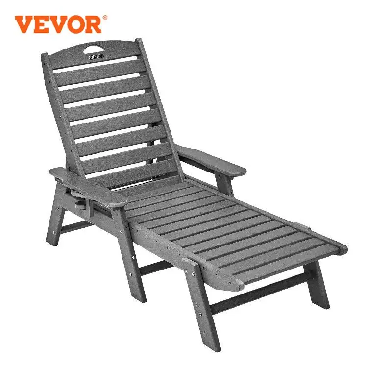 VEVOR Chaise Lounge Chair 450 lbs Weight Capacity Adjustable Patio Lounge Chair for Outdoor for Pool Poolside Deck Backyard Lawn