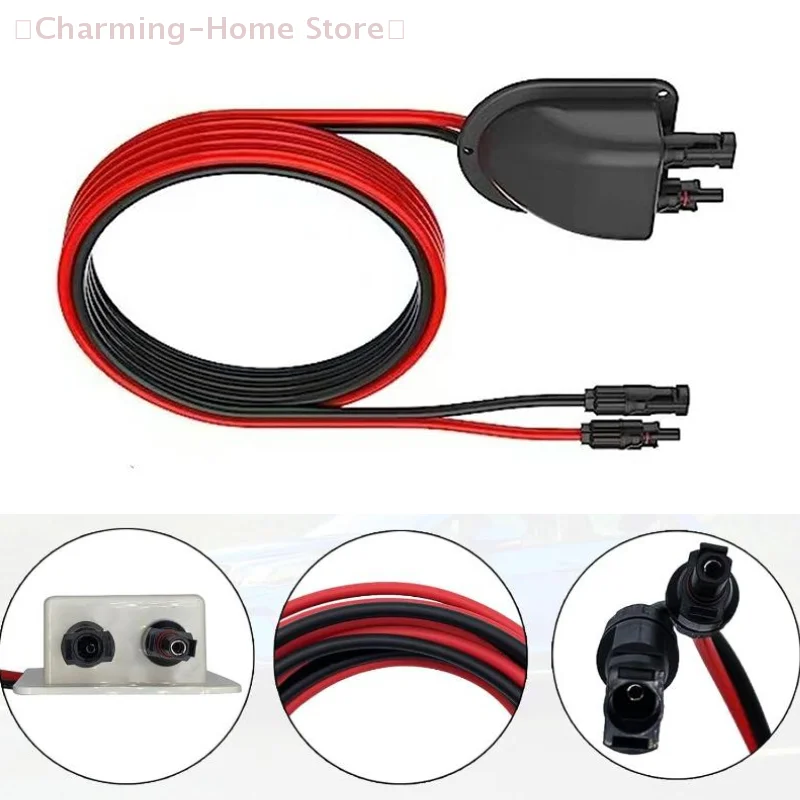 【M】Weatherproof Solar Connector Entry Gland with Extension Cable, IP68 Waterproof Housing for RV Campervan Roof PV System