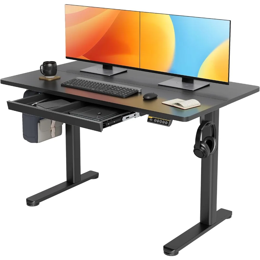 

Standing Desk with Drawers, Stand Up Electric Standing Desk Adjustable Height, Sit Stand Desk Computer Workstation, 48 Inch