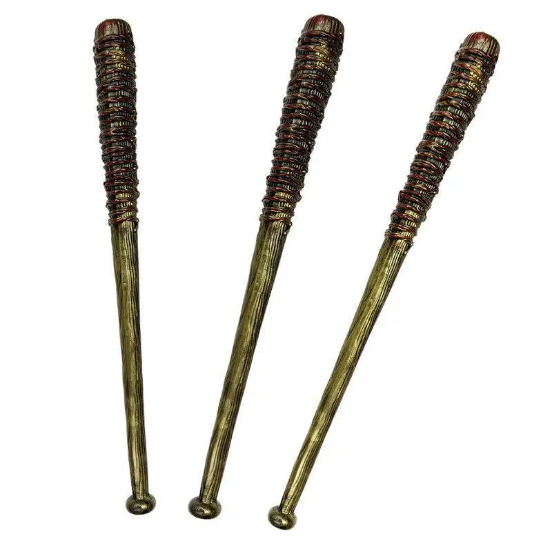 Vintage Plastic Baseball Bat Prop with Rope Pattern Design Zombie Cosplay Accessory Baseball Stick Plastic Weapon Prop