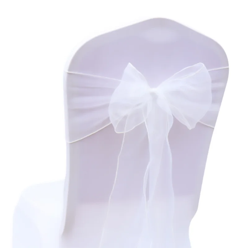 Chair Sashes Bow Cover, Wedding Decoration, Organza Knot Bands, Party Banquet Event, 18cm x 275cm, 100 Pcs