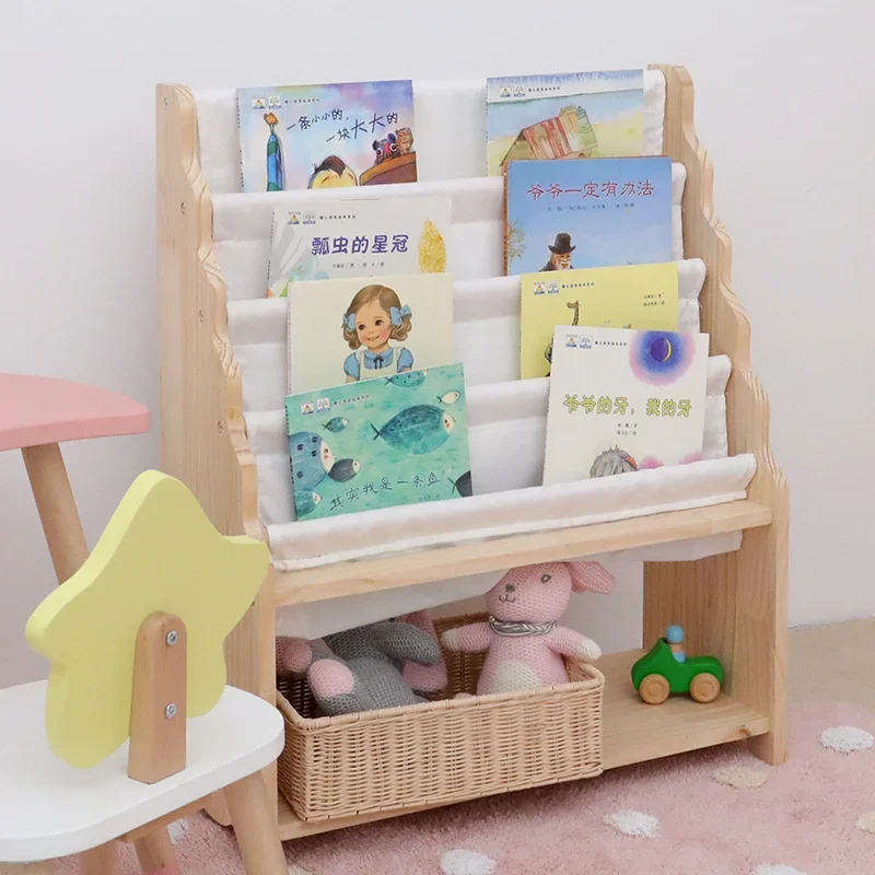 

Storage Rack Solid Wood Book Shelf For Kids Kindergarten Student Newspaper Bookshelf Storage Nordic Wind Solid Wood Floor