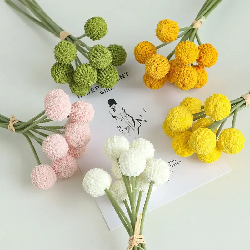 18Pc/lot Simulation Ball Chrysanthemum Bouquet Artificial Flowers for Home Decoration Party Wedding Flower Arrangement Dandelion