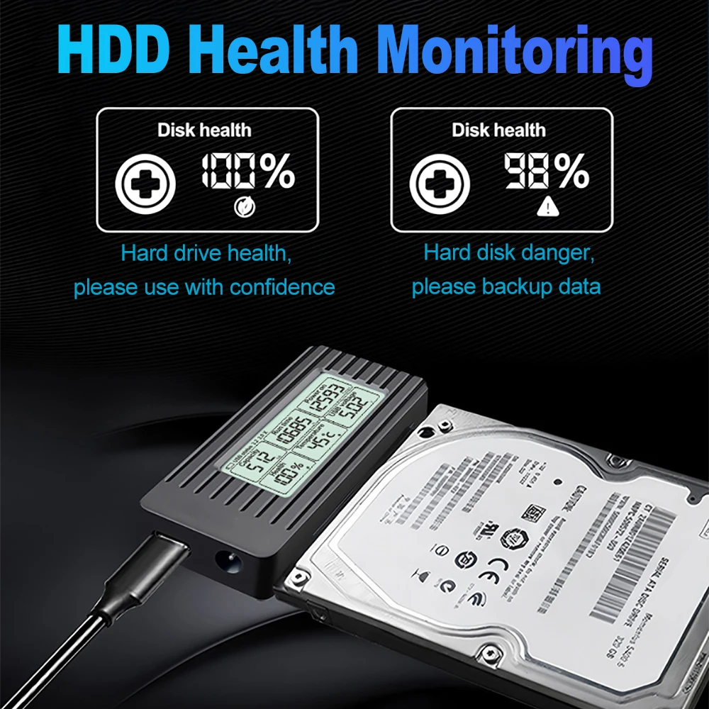 Kebidumei USB zu SATA Adapter Konverter Kabel USB3.2 zu SATA Konverter für 2,5 3..5 Zoll Festplatte Externe Adapter Zubehör