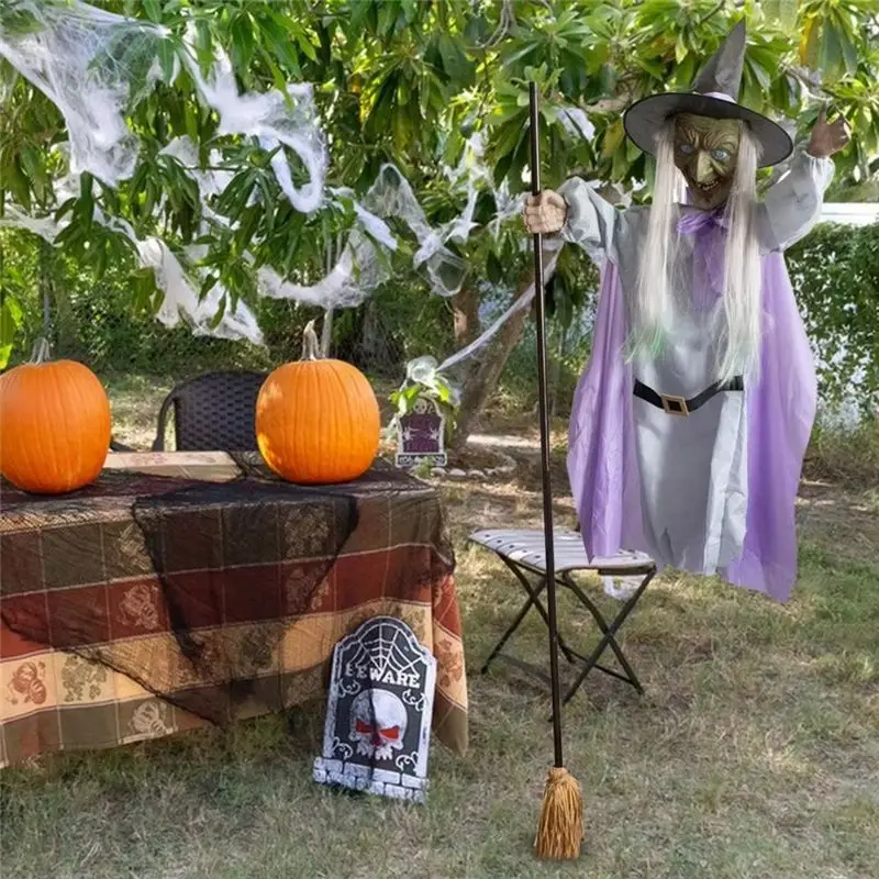 Halloween Decorations For Home-6 Ft Animated Hovering Witch Animatronics Prop-Spooky Scary Outdoor Decor For Home Exterior view 4