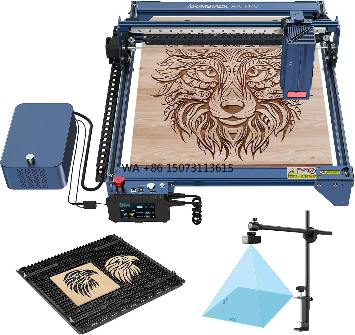 

Atomstack A40 S40 X40 Pro Laser Engraving Machine 210W Engraver Cutter With AC1 Lightburn Camera F3 Protective Plate Worktable