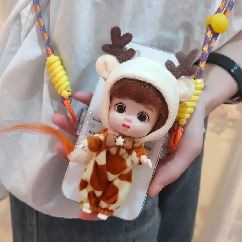 Cute Phone Strap Fashion Gifts Light Luxury Universal Mobile Phone Back Clip Delicate Cute Crossbody Removable Washable Dolls