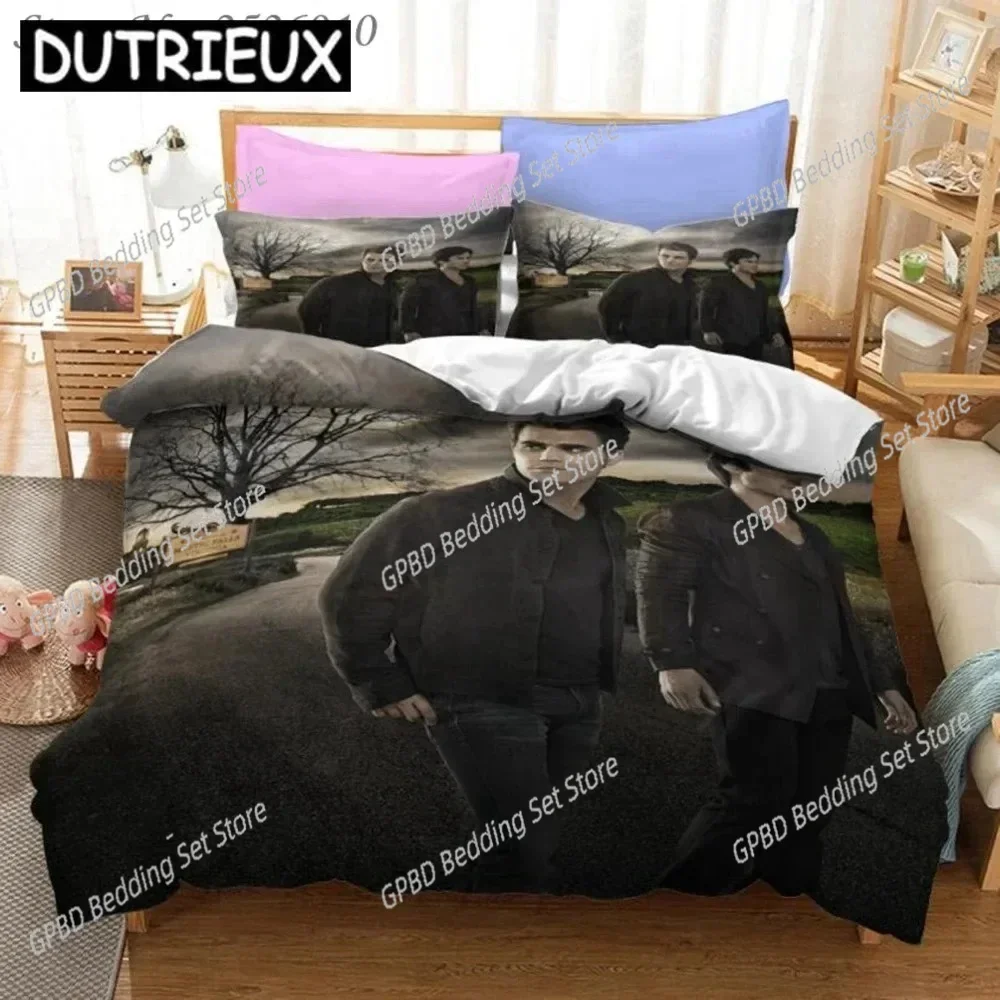 

The Vampire Diaries Print Comfortable Duvet Quilt Cover Pillowcase Bedding Set Children Bedroom Decoration Home Textile