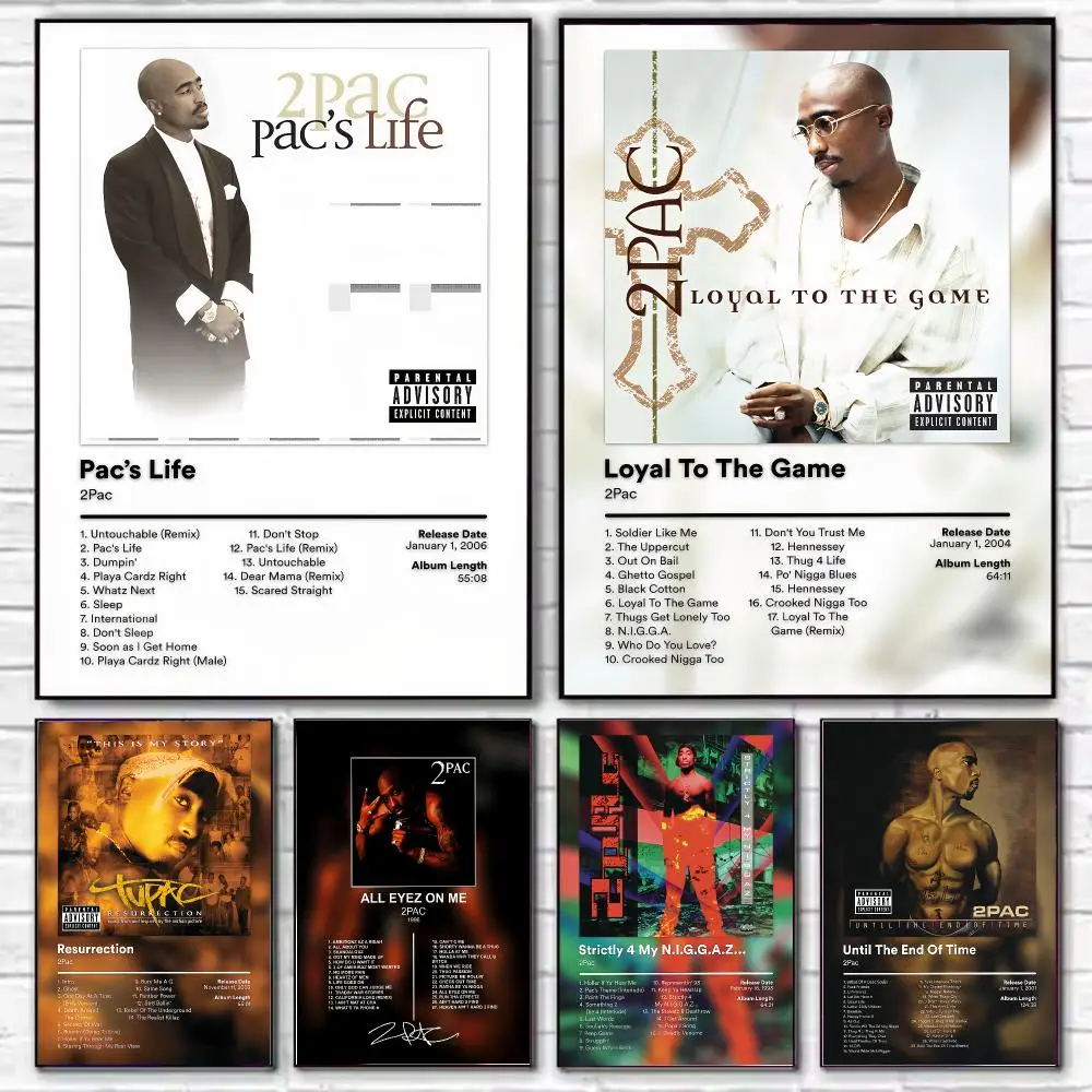 Rapper Tupac Shakur Poster Stylish Wall Art Print for Living Room Bedroom Study Office Café Home Decor Modern Gift