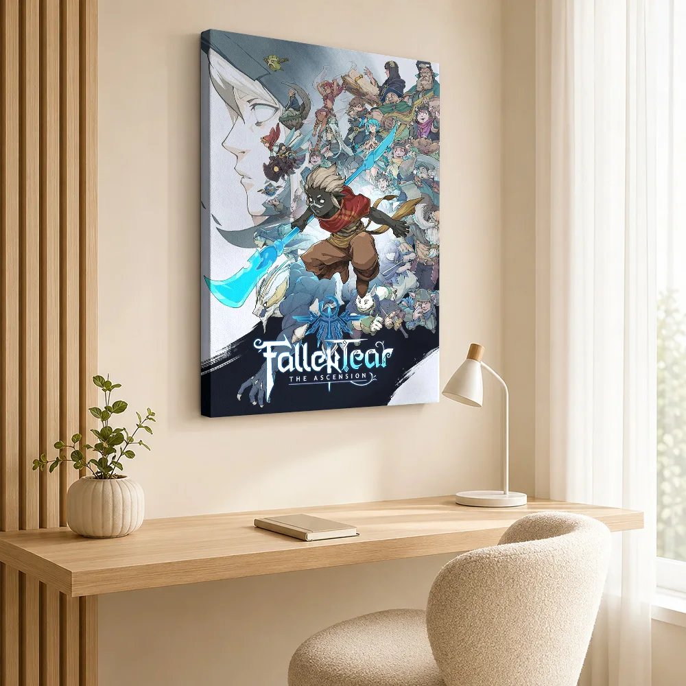 Fallen Tear The Ascension Game Framed Canvas Poster Customized Photo Vibrant Graphic Illustration Wall Art For Gaming Lounge