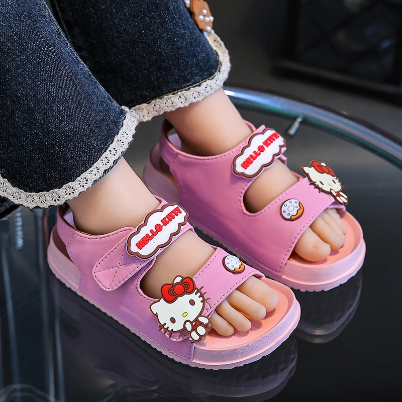 

Sanrio Hellokitty Children Sandals Summer Cartoon Soft Sole Anti Slip Boys Sandals Fashionable Girls Beach Shoes Kid EVA Sandals