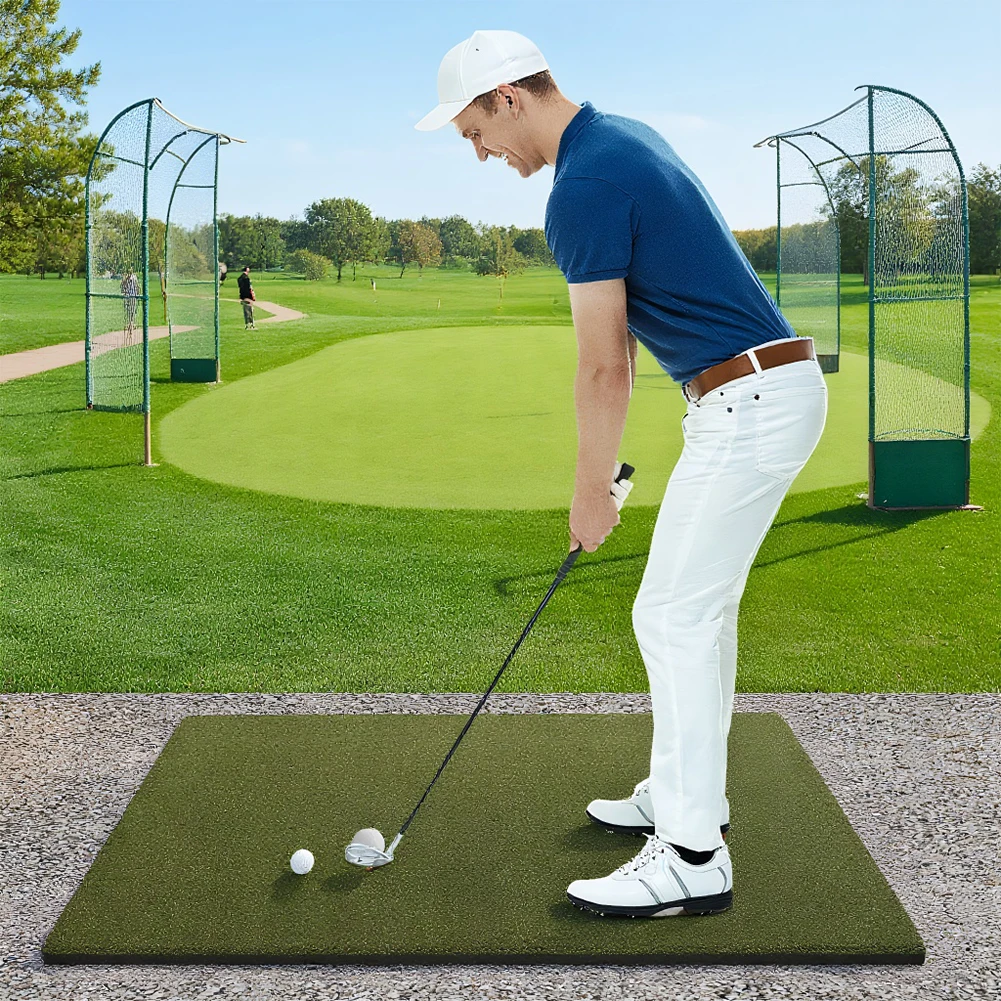

5x5ft Golf Chipping Driving Range Tee Line Practice Mat 35mm Artificial Turf Practice Mat Gifts for Men Dad