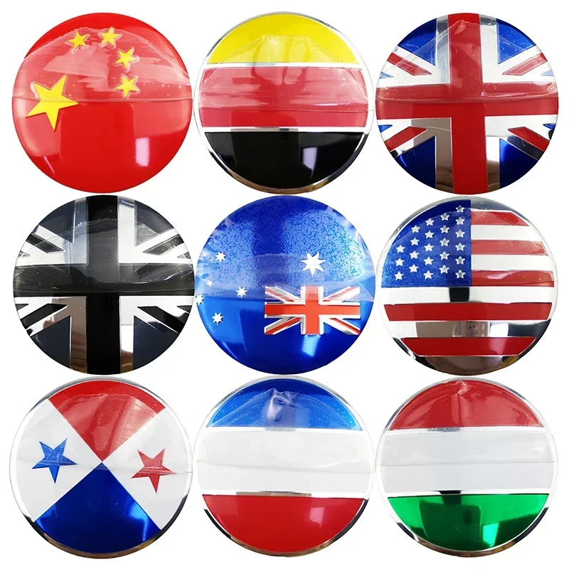 4PCS 56mm Australia Germany France British America Italy China Flag Car Wheel Center Hub Sticker Decal Emblem Badge