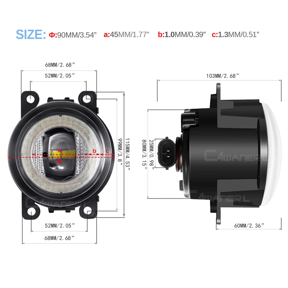 3in1 Car LED Fog Light Angel Eye Fog Turn Signal Daytime Running Lamp 30W 12V For Nissan Safari Patrol Y61 Facelift 2005-2009 view 5