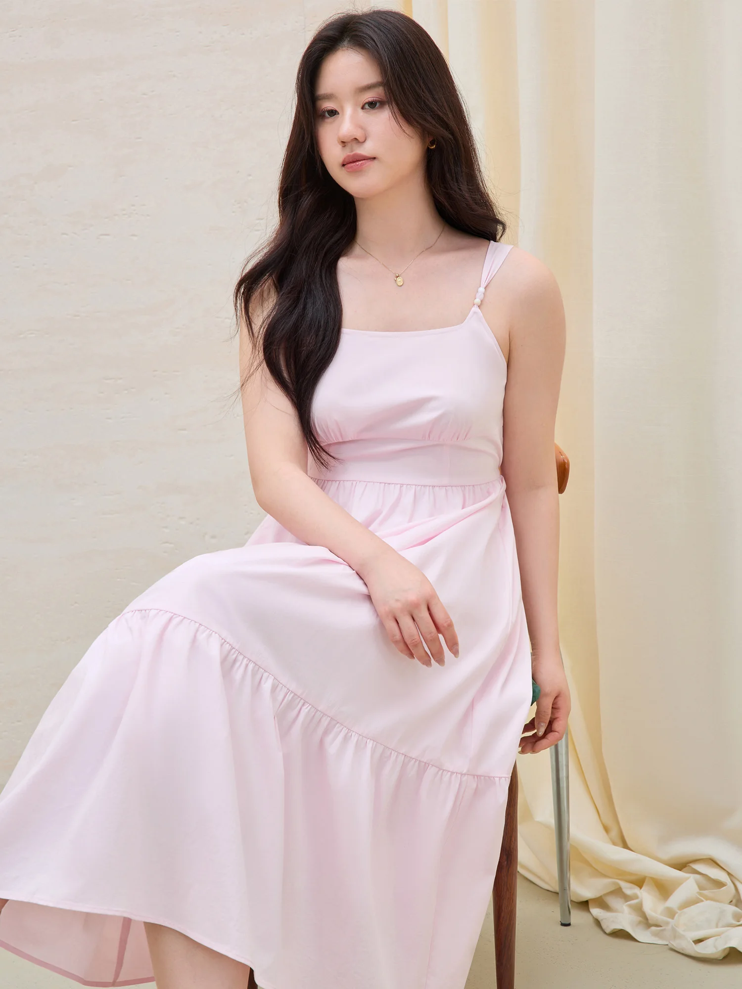 DUSHU 2025 Vestido ajustable con cuentas de verano para mujer: diseño de dos tonos y silueta favorecedora informal suelta 25DS82223