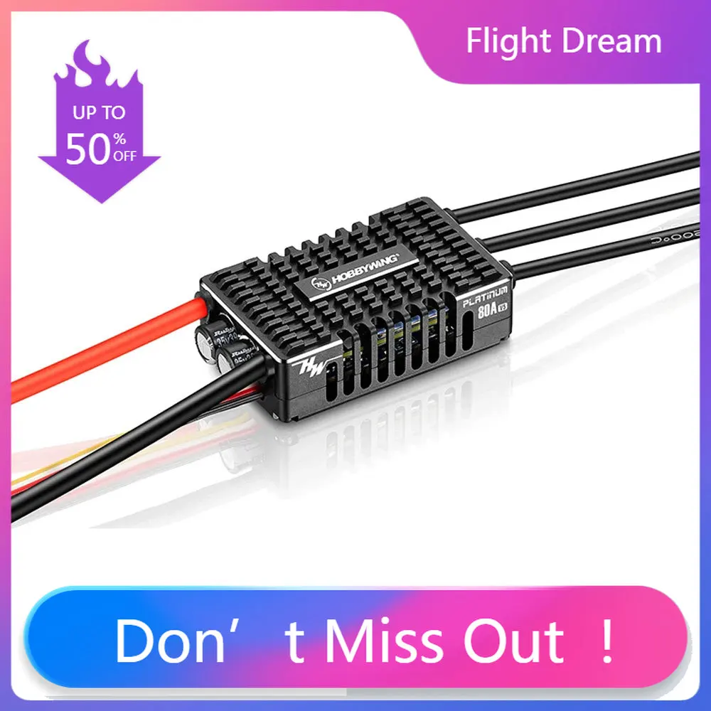 

NYHobbywing Platinum V5 80A 120A 150A 3-8S Brushless ESC Electric Speed Control Switchable BEC Output For RC Helicopter Fixed-Wi