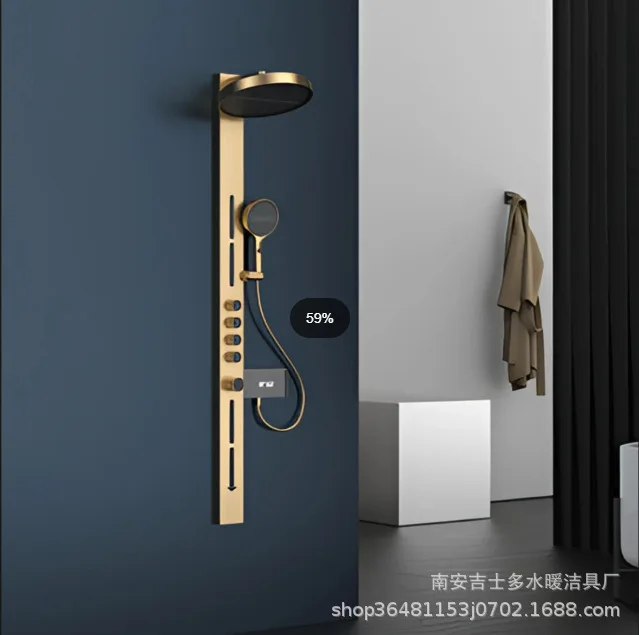 New stainless steel cross-border multifunctional cloud mirror high-end cloud rain waterfall flower wine bathroom home shower set