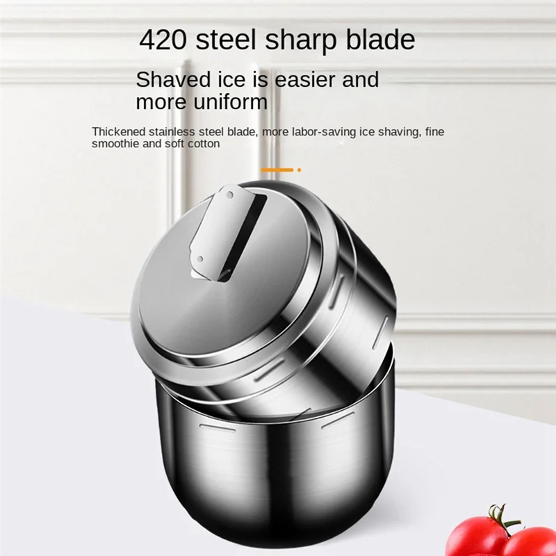 

A04G-Manual DIY Sand Ice Machine 304 Stainless Steel Hand Operated Shaved Ice Crusher Household Mein Mein Ice