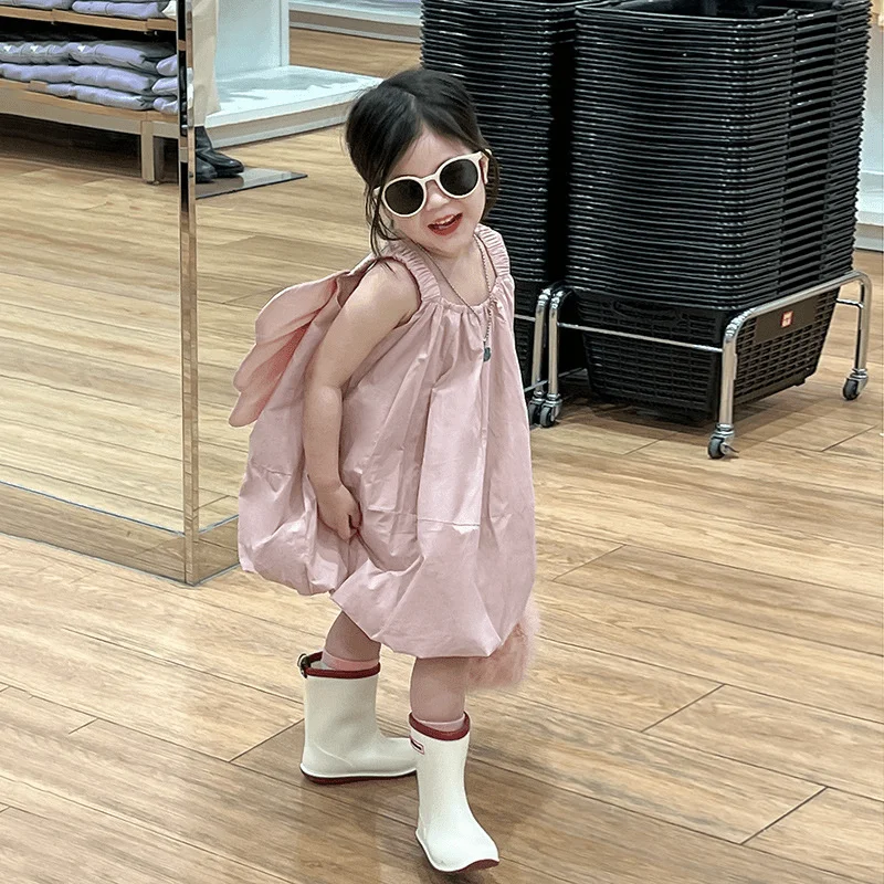 Fashion Baby Girl Princess Bow Dress Infant Toddler Child Big Bow Vestido Sleeveless Outfits Summer Casual  Baby Clothes 1-7Y