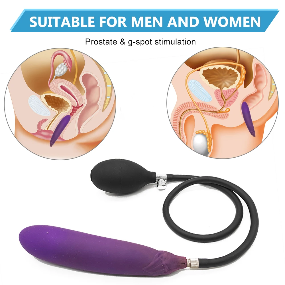 Silicone Inflatable Super Big Anal Plug Dildo Pump Butt Plug Anal Dilator Prostate Massage Anus Extender Dilatador Toy For Coupl