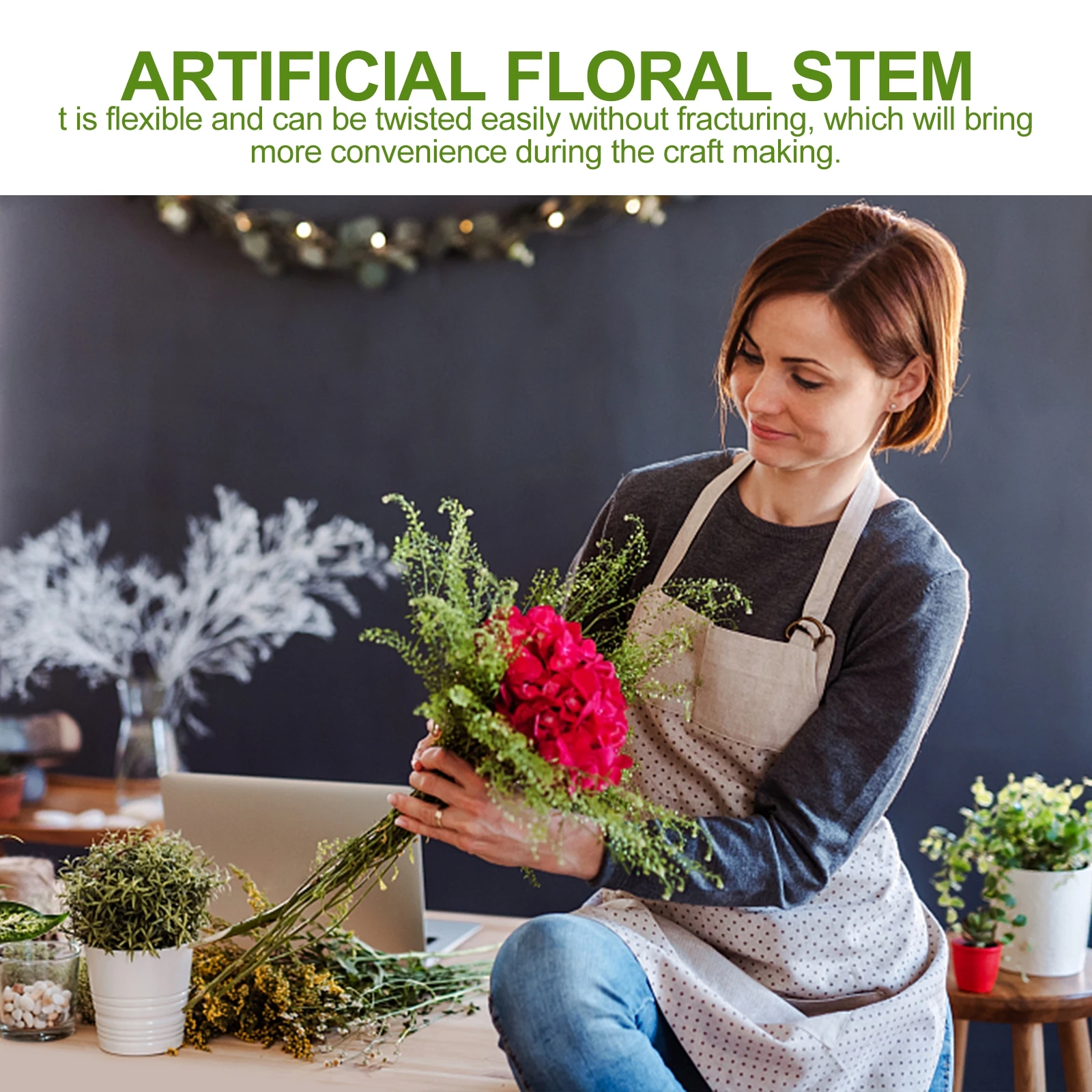 

30pcs Artificial Rose Stem Simulation Floral Stem Diy Flower Packaging Material Wedding Corsages Bouquets Home Decoration Fake
