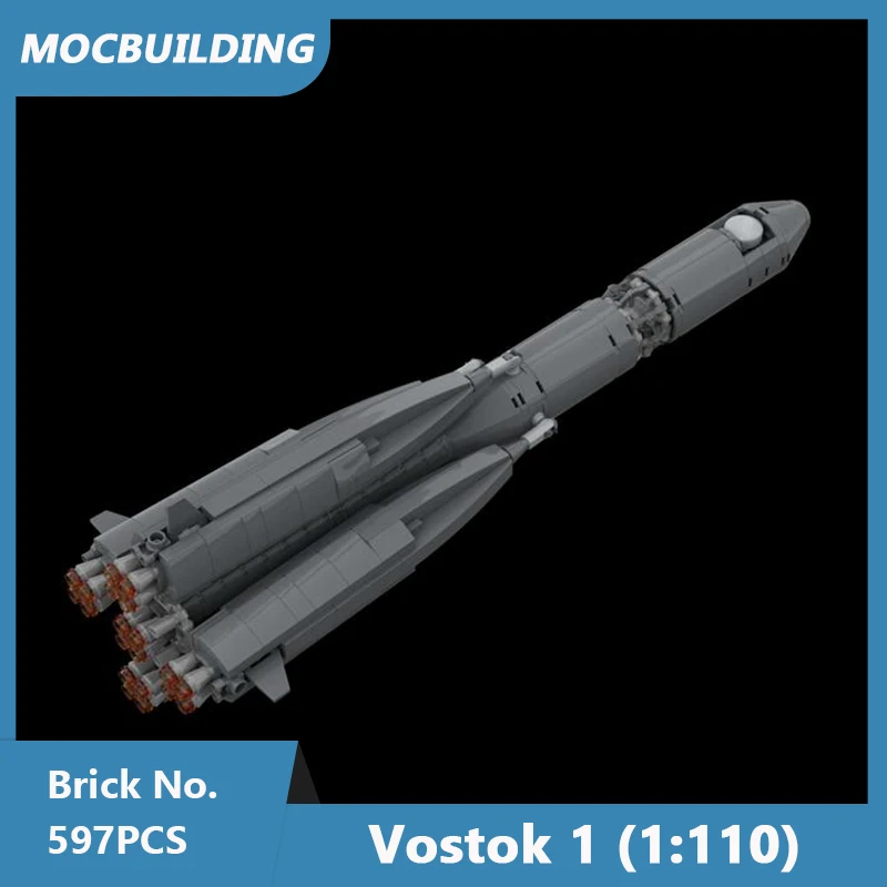 MOC Building Blocks 1:110 Vostok 1 Capsule-Rocket & Columba Fictional Rocket Model Space Series Assembled Bricks Xmas Toys Gifts