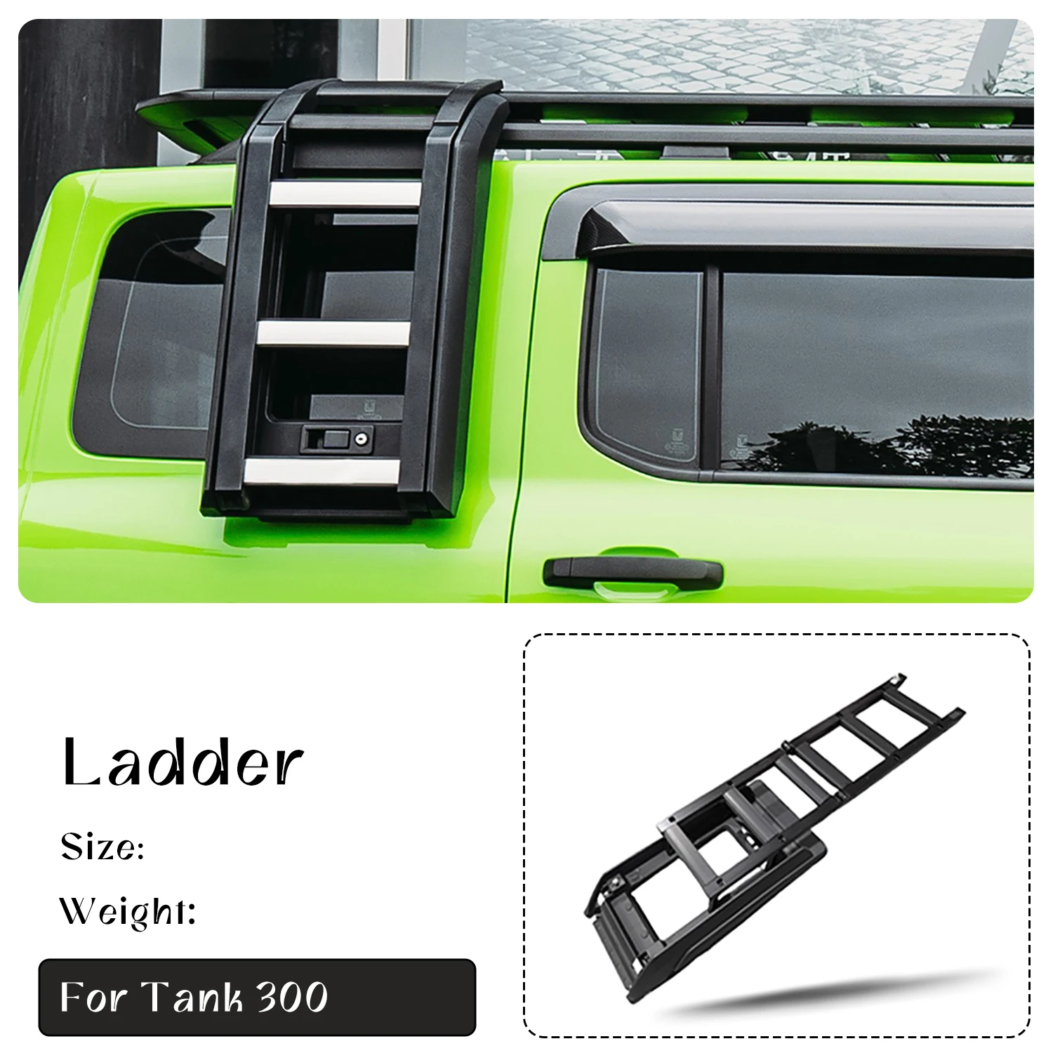 

Offroad Aluminum Climb Ladder Car Part Auto Accessories 4x4 Side Ladder Rack for Tank 300