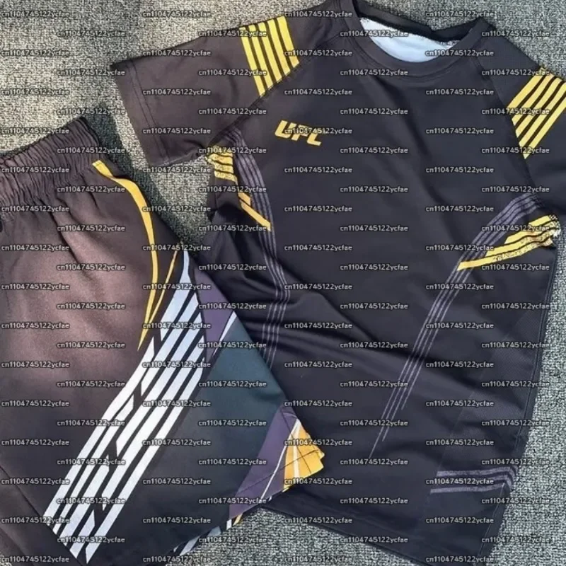 UFC 2025 الصيف المتطرفة الرياضة الذهب جولة الرقبة تي شيرت التجفيف السريع عارضة دعوى لعشاق المنافسة الملاكمة