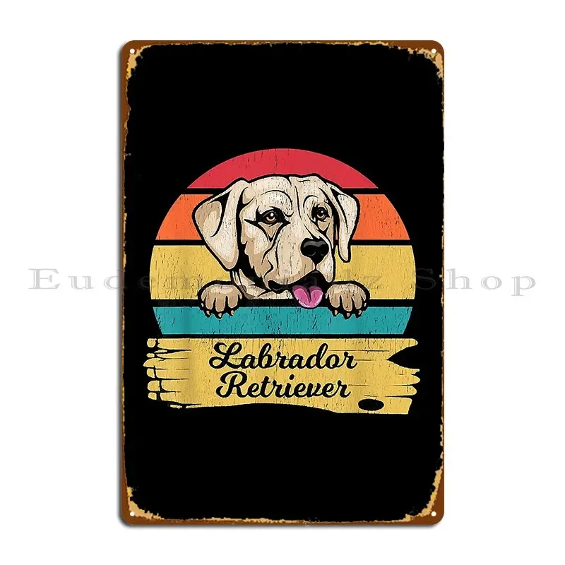 Dog Shirt Retro Style Labrador Retriever Metal Signs Club Wall Mural Wall Cave Vintage Design Tin Sign Poster