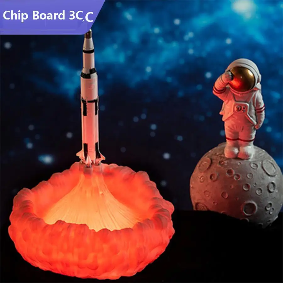 

Ночник с 3D рисунком, USB-лампа для фанатов космоса, Космический Шаттл, перезаряжаемый ночник, украшение для гостиной и спальни