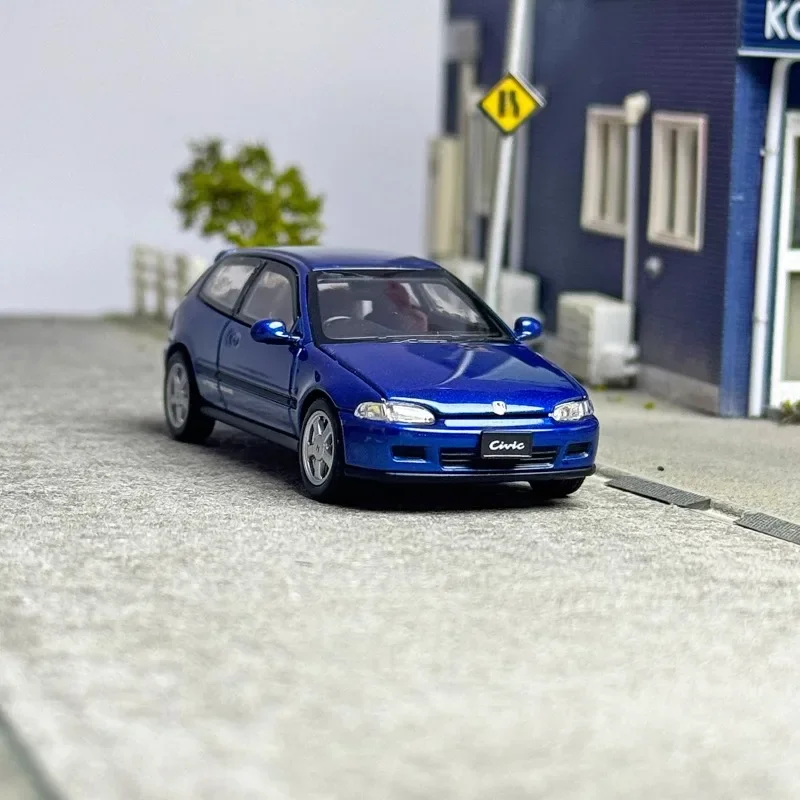 Modèle réduit de véhicule à moteur Honda Civic SiR II EG6, en alliage métallique moulé sous pression, LCD 1/64, idée cadeau