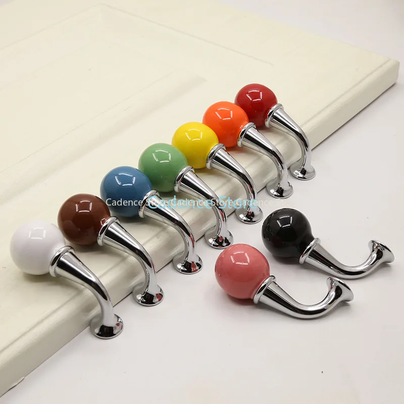 Color ice cream cabinet door handle ceramic cabinet shoes wardrobe door handle cream wind single hole creative drawer handle