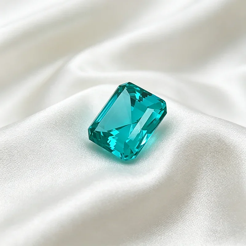 ALab Grown Paraiba Gemstone Asscher Shape Loose Gemstones For Jewelry Setting Multi Shapes Available Asscher Princess Rectangle