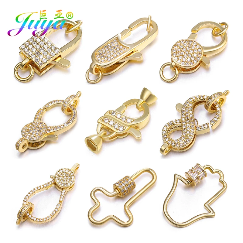 Juya DIY perlas hallazgos sujetadores decorativos suministros tornillo langosta cierre accesorios para mujeres costura cuentas fabricación de joyas