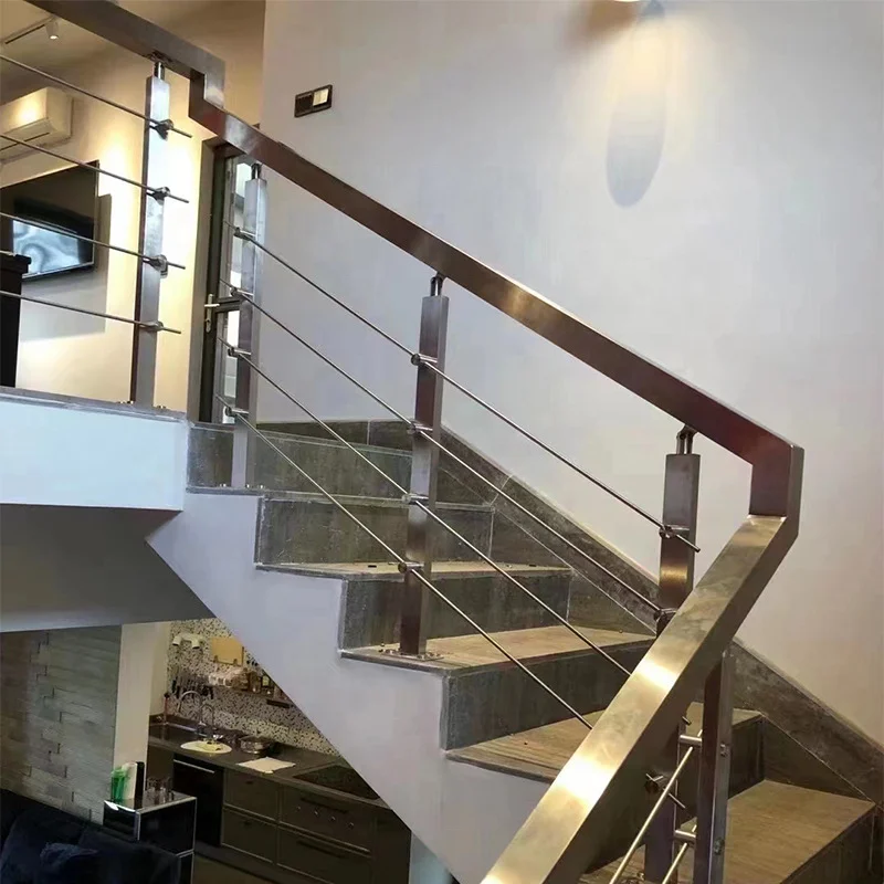 Customization Factory Direct Sale Stainless Steel Balustrade Balcony Railing House Stair Railing Iron Stair Handrail
