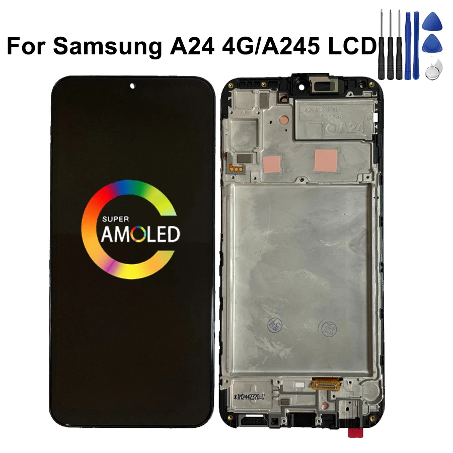 OLED LCD For Samsung A24 4G Display A245 A245F A245M A245N LCD Screen Touch Digitizer Assembly Replacement