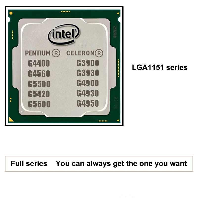 

Intel LGA 1151 Processor Pentium G4400 CPU G4560 G5500 with Thermal Grease Intel Celeron G3930 CPU G4930 G4950 Desktop Processor
