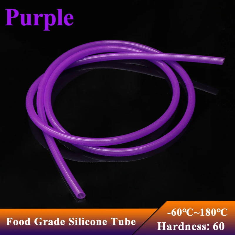 

1/2/3/5/10M Purple Food Grade Silicone Rubber Hose IDxOD 2x4mm 3x5mm 4x6mm 4x7mm 5x7mm 6x8mm Flexible Nontoxic Silicone Tube