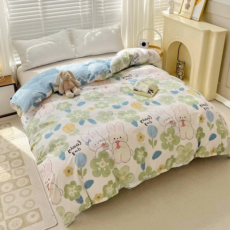 Pure cotton four-piece set single product quilt cover cotton quilt cover quilt skin-friendly active single bedding