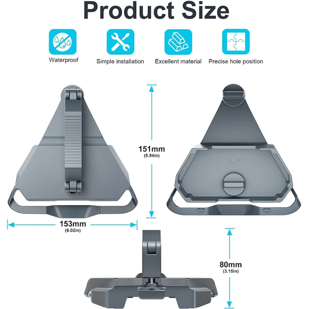 

Mini Car Roof Bracket Aluminum for Starlink RV Outdoor Roof Bracket Set Buckle Installation Rotating Button Adjustment