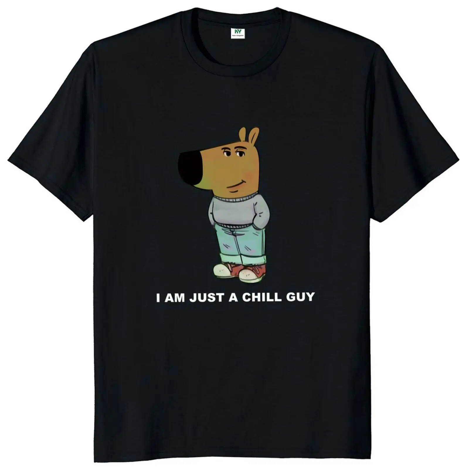 I'm Just A Chill Guy Dog Meme T Shirt 2024 Christmas Gift T-shirt For Men Women 100% Cotton Soft Unisex Tee Tops EU Size