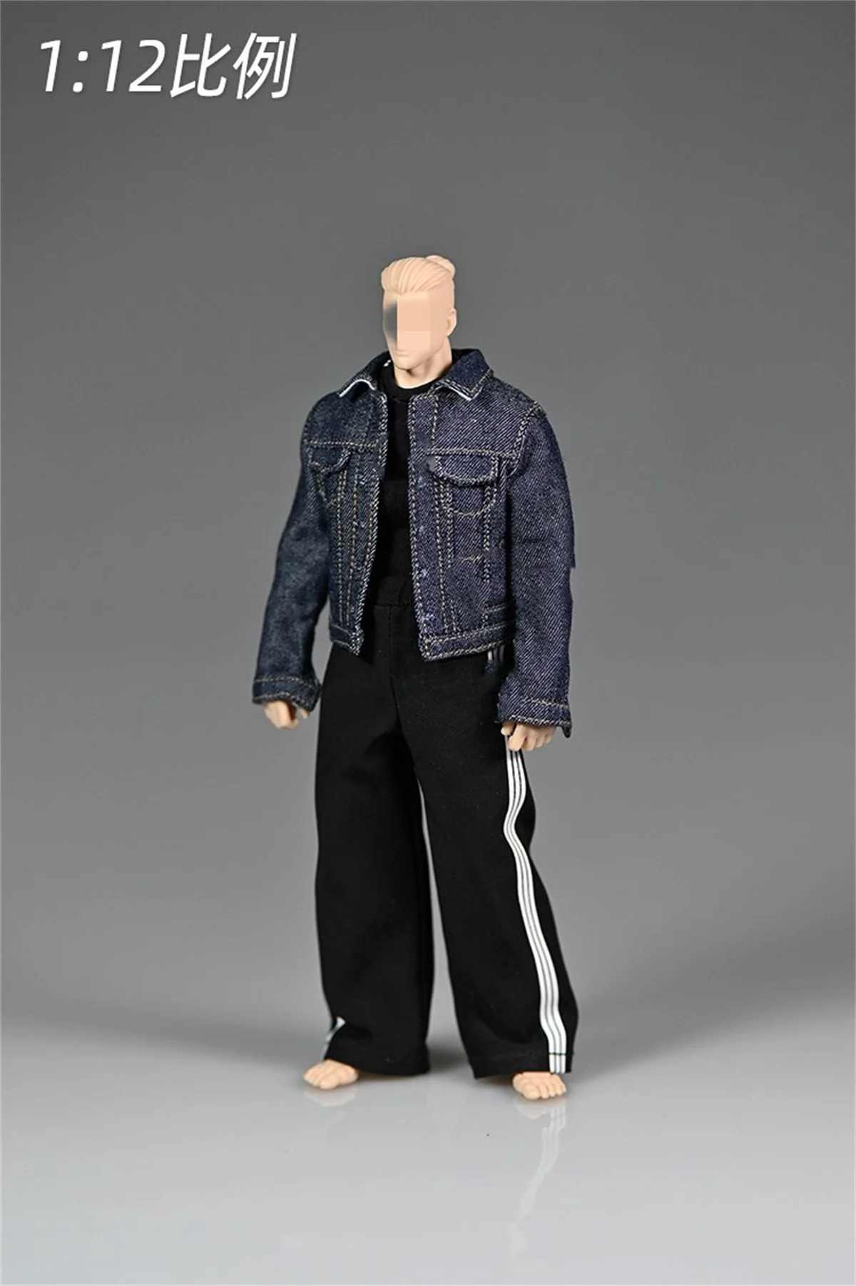 1/12 Scale Denim jacket  Short T-shirt  Long  pants Male clothing Model  for 6'' Anime Male Solider Action Figure