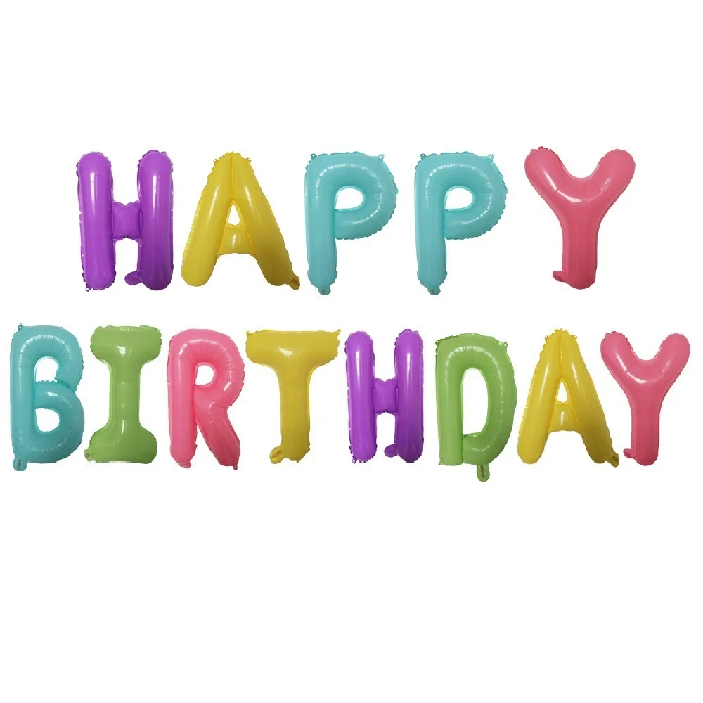 13 stücke Weiß Alles Gute Zum Geburtstag Ballon Folie Brief Ballons Baby Dusche Kinder Geburtstag Party Dekoration Erwachsene Ballon Banner globos – Detail 3