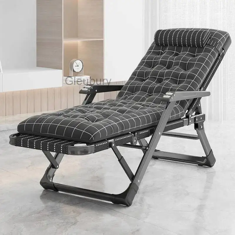 Outdoor Camping Cotton Mat Folding Bed and Chair Multifunctional Single Person Office Rest Bed Outdoor Portable Lounge Chair
