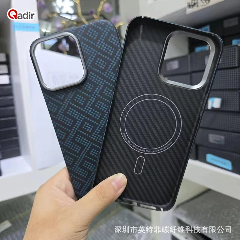 QADIR Magsafe case For iphone 15 Pro Max case Original carbon fiber Ultra Thin cover for iphone 15 pro  hard case