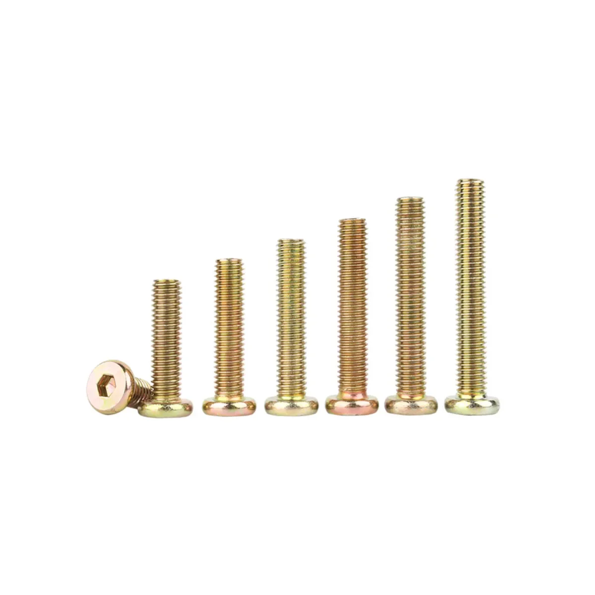 Colored Zinc Chamfered Round Head Hex Screws/Furniture Connecting Screws/Countersunk Bolts