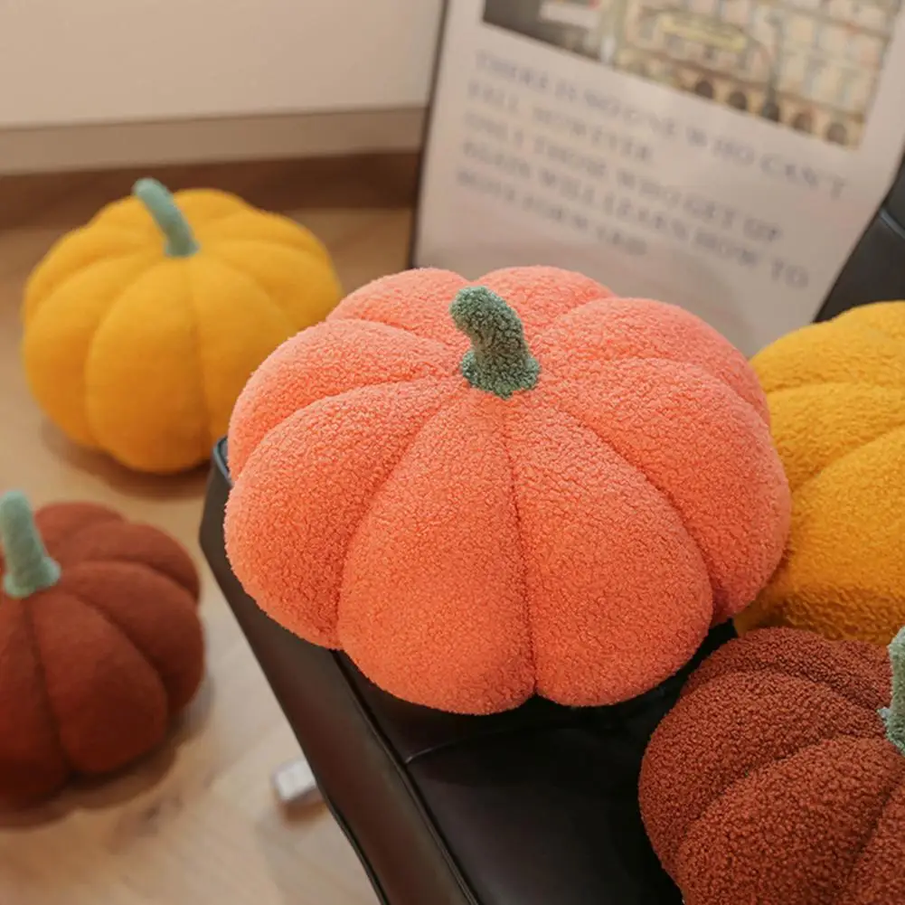 3d Pumpkin Pillow Colorful 3d Pumpkin Plush Throw Pillow for Sofa Couch Realistic Stuffed Pumpkin Doll Home for Bedroom