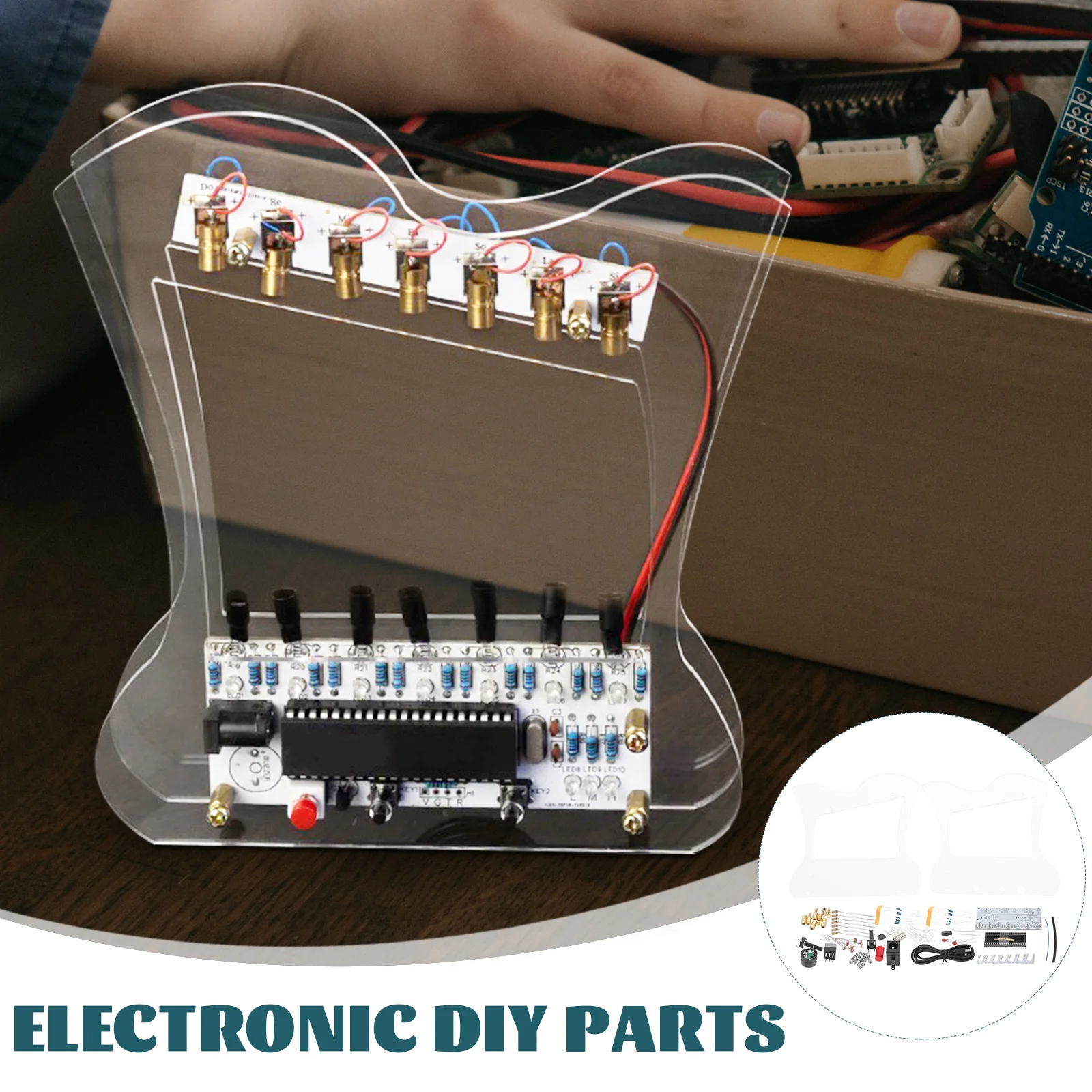 

Electronic Piano DIY Kit Harp Soldering Material Tutorial Musical Instruments Parts Construction Set Electronics Learning